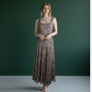 Jones Wear Brown Patterned Dress